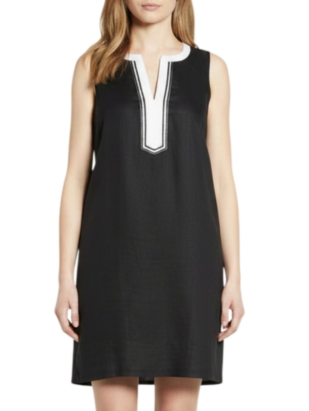 Tommy Bahama Two Palms Linen Shift Dress Size Medium Sleeveless Coastal Resort